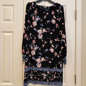 WHBM pullover dress. Beautiful cherry blossoms and light blue trim.